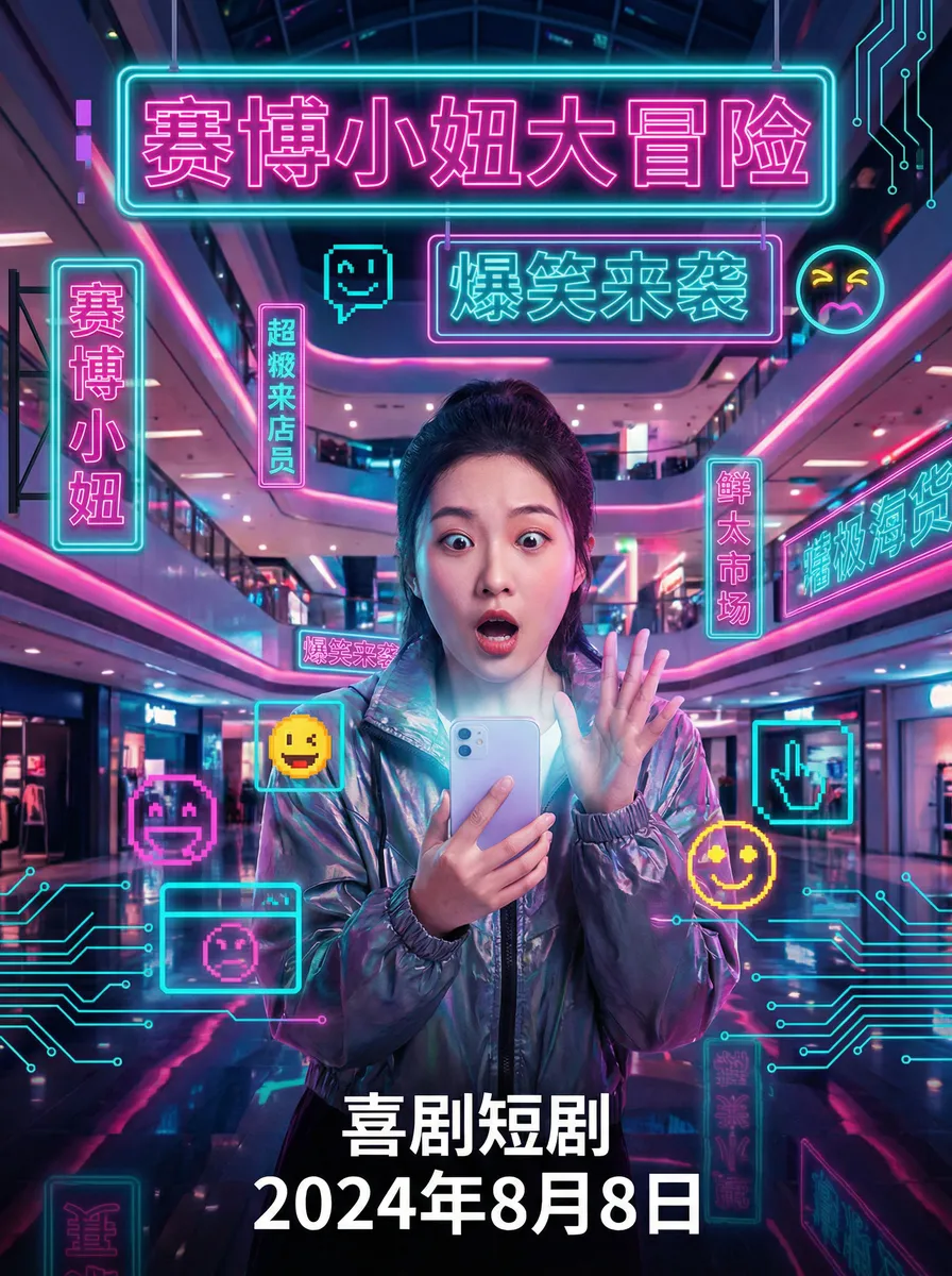 麻宫雅典娜h 搞笑喜剧短剧 - 赛博小妞大冒险海报